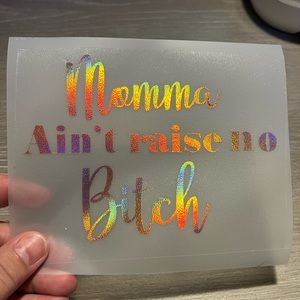 vinyl Decal, Momma ain’t raise no bitch